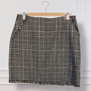 ICONE PAR SIMONS FRINGE PLAID SKIRT
